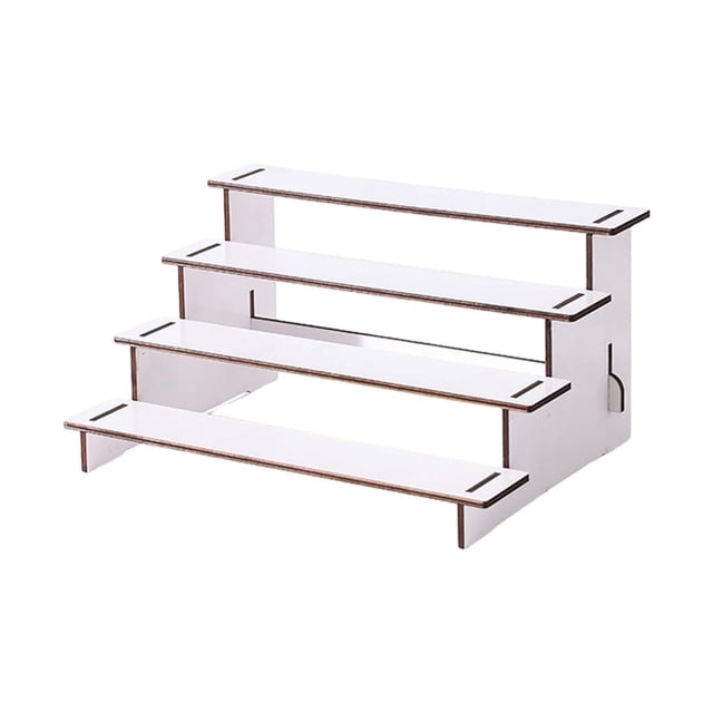 DOLITY Wood Display Riser Multipurpose Rustic Spice Rack for Candles Crafts Jewelry 4 Tiers