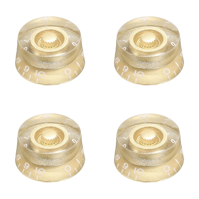Electric Guitar Top Hat Knobs Speed Volume Tone Control Knobs 6mm/0.24" Gold 4 Pack