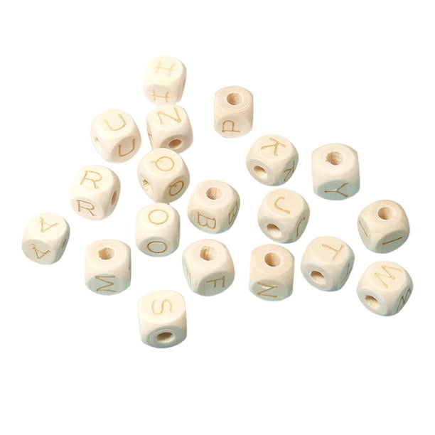 26 Piezas de de Letras de de 12 Mm Grandes de 4 Mm de Agujero Cuadrado Niños Enhebrando Sueltas