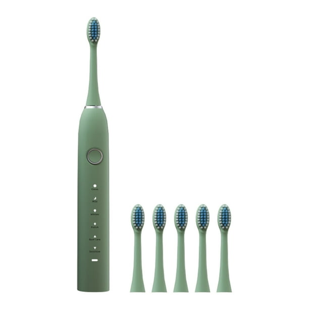 Yhmxh Cepillo de dientes - Cepillo de dientes con 6 cabezales - 6 modos de limpieza - Resistencia al agua IPX7 - Cepillo de dientes recientemente mejorado - Mayor vida útil - Carga más rápida