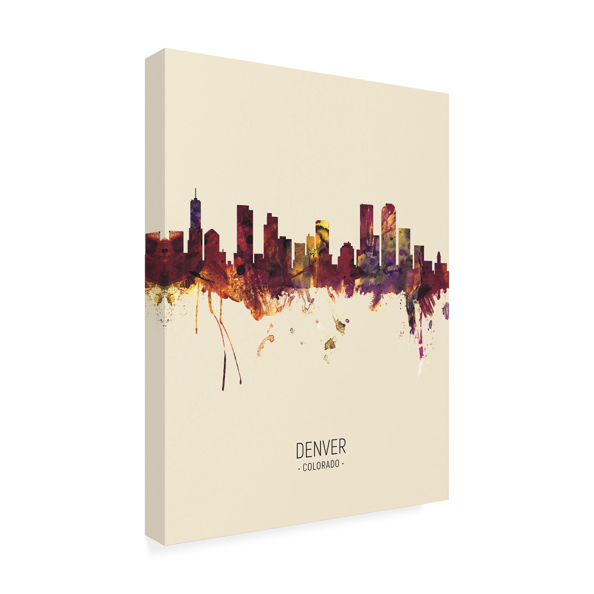 Trademark Fine Art 'Denver Colorado Skyline Portrait III' Canvas Art by Michael Tompsett