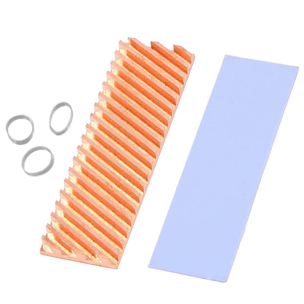 Disipador de calor M.2 SSD NVMe para disco duro de estado sólido M2 2280, junta de cobre con almohadilla térmica de silicona, accesorios para PC