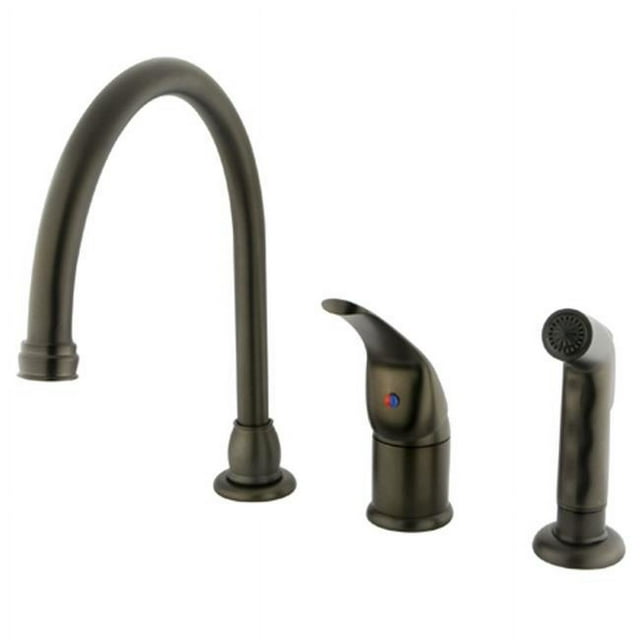 Kingston Brass KB825 Single Handle Kitchen Faucet with Non-Metallic Side Sprayer