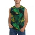 thumbnail image 2 of Fotbe Men's Peacock Feathers2 Print Men's Sleeveless Muscle Tank Tops Casual T-Shirts for Gym Workout Beach-XX-Large, 2 of 8