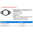 thumbnail image 2 of Exhaust Gasket - Compatible with 2011 - 2014 Ford F-150 2012 2013, 2 of 2