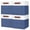 NavyBlue / Off-White-Cube - 11"x11"x11", variant on Storblarge Fabric Baskets For Shelves 3 Pack Decorative Linen Closet With Handles Organizing Shclothes Home Office 15x11x9.5inches (grey&white)