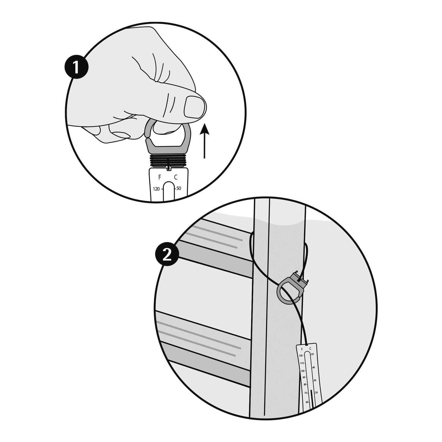 Mainstays Spa Thermometer, Discrete design with a retaining cord