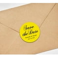 thumbnail image 3 of Darling Souvenir Round 45 Pcs Calligraphy Save The Date Stickers Personalized Bride Groom Names And Date Envelope Seals - Yellow, 3 of 4