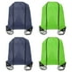 thumbnail image 1 of Mochila con cordón, 2 piezas de mochila de poliéster para gimnasio, bolsas para deportes (Azul marino/Verde, 34 cm x 43 cm), 1 of 7