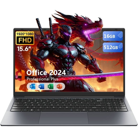 15.6" Laptop,24GB RAM 512GB SSD,Windows 11 Pro,Intel Core i3(Up to 3.4GHz),Business NoteBook Computer,1920 x 1080 FHD 16:9 Display
