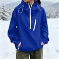 thumbnail image 5 of Tsivenald Women's Fashion Solid Color Long Sleeve Pocket Zipper Outdoor Waterproof Rain Jackets Windbreaker Coat, Blue S-2XL, 5 of 7