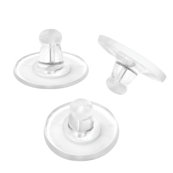 DESIGNICE 2026 New 100Pcs Bullet Clutch Earring Backs with Pad 50Pairs Earring Backs for Droopy Ears Studs Fishhook Earring Backs Replacements Clutch Back (Clear, One Size)