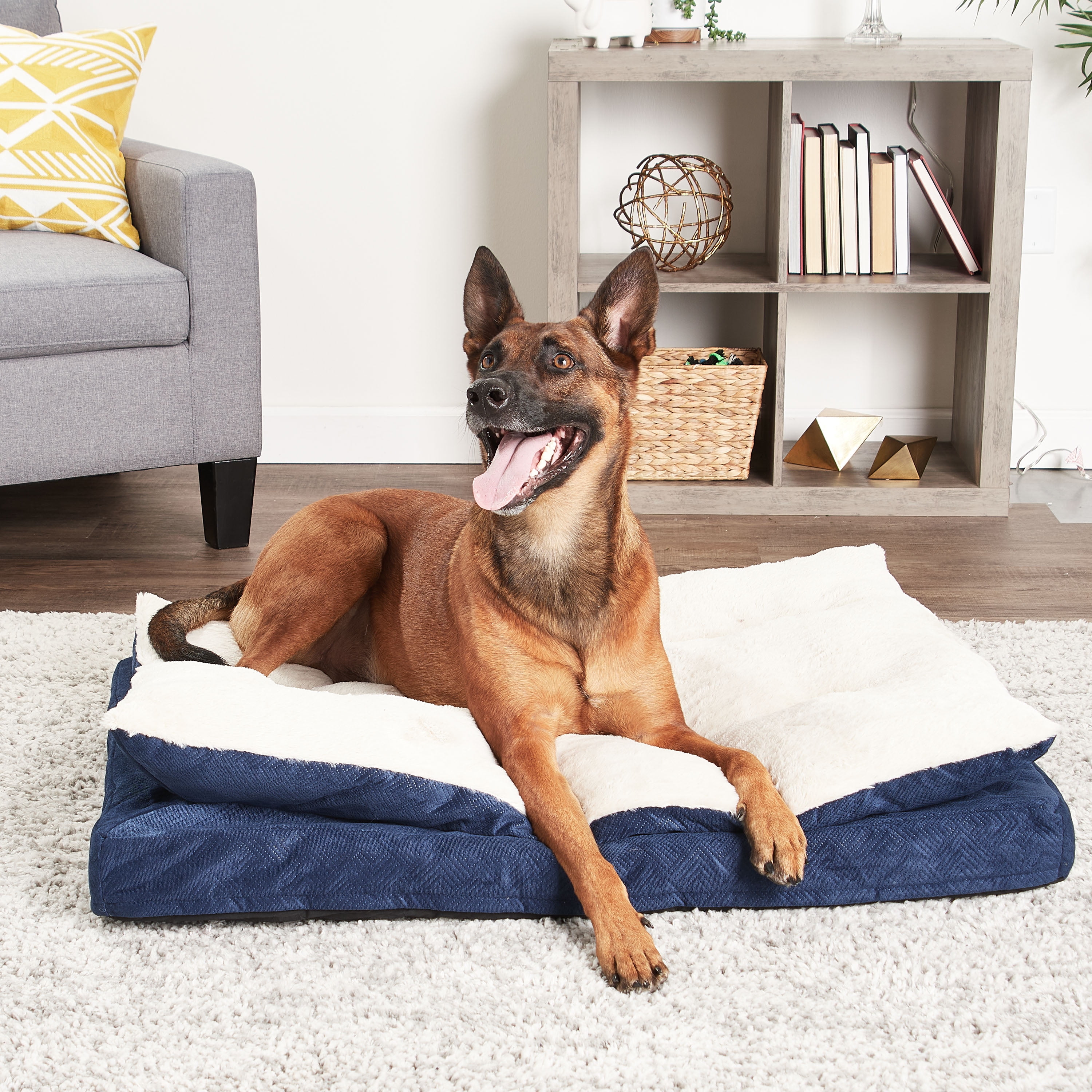 LX9 Extra Large Orthopedic Bed Wedge Pillow System 35x32x7.5 Navy