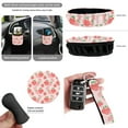 thumbnail image 4 of Jeiento Pink Strawberry Car Seat Cover Full Set with 15inch Steering Wheel Cover,Car Trash Can,Seat Belts,Cup Holders,Rearview Mirror Cover,Air Vent Pocket,Keychain 15 Pcs, 4 of 6
