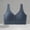 Navy, variant on BRGZLK Women Front Zipper Sports Bras Solid Color Seamless Wide Strap Wirefree Post Surgery Front Closure Push-Up Bra Gray Free Size
