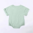 thumbnail image 3 of Generic Unisex Baby Boys Girls T Shirt Romper Solid Color Short Sleeve Bubble Oversized One Piece Bodysuit Tops for 3-24 Months, 3 of 7