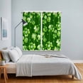 thumbnail image 3 of St. Patrick's Day Kitchen Curtains Window Panels, Spring Shamrock Leaves Polka Dots Dark Green Insulated Window Treatment Curtain, Grommet Curtains for Bedroom/Living Room/Bathroom, 2 Piece 52"Wx84"L, 3 of 8