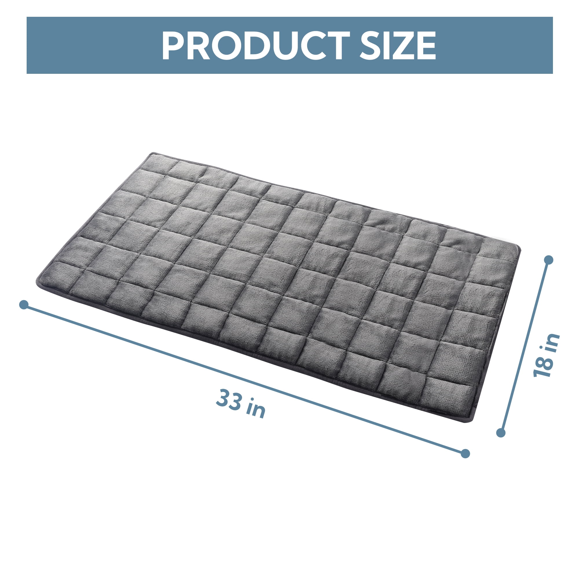 SUNNY HEAT Weighted Checkerboard Electric Heating Pad - 18x33 inches ,Soft Flannel,Gray, Relieve Body Aches (1 Piece)