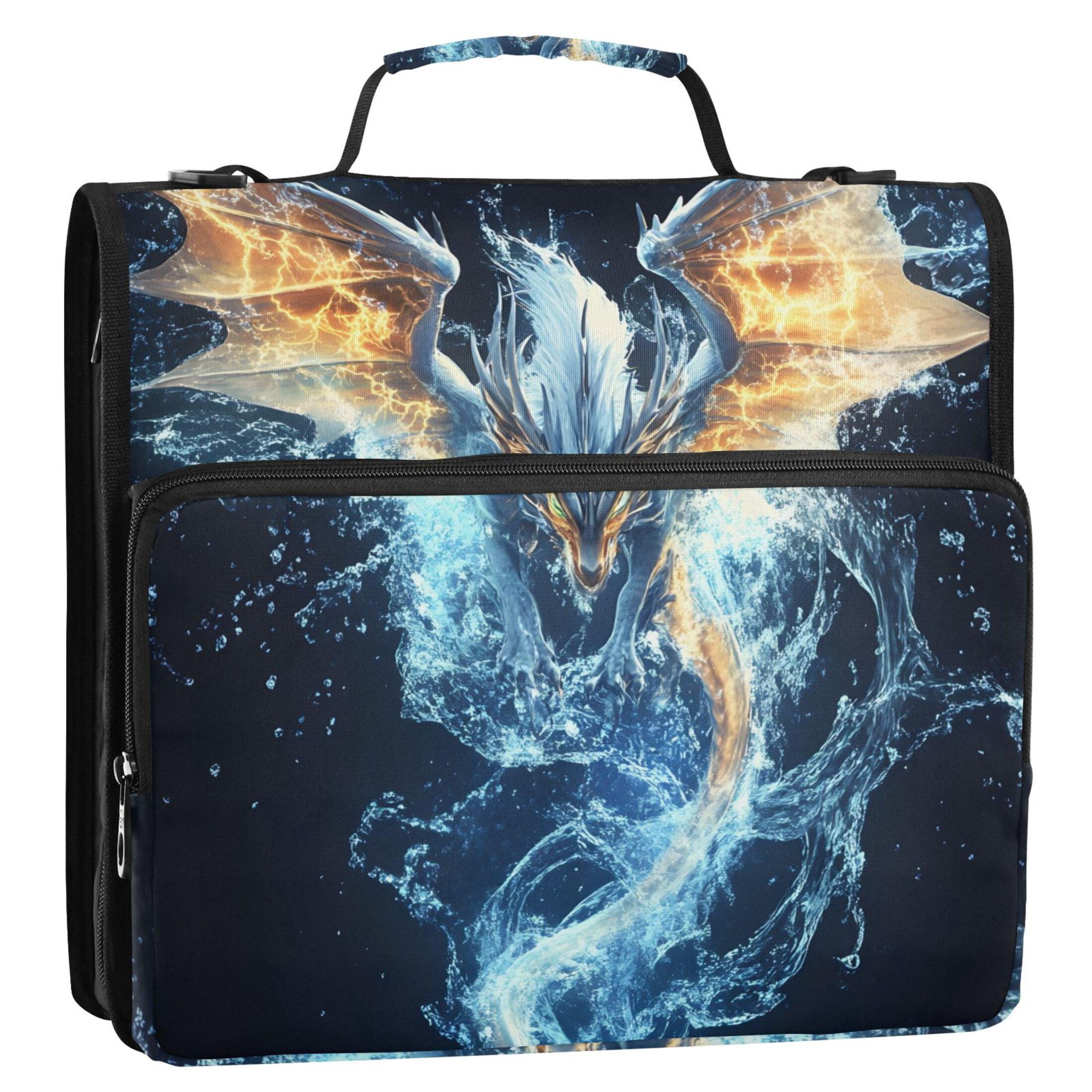 ALAZA Zipper Binder Bag Dragon Cool Style 3 Ring File Folder Binder Organizer Bag