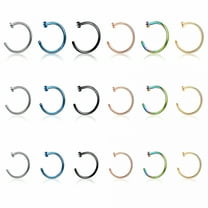 DESIGNICE Fake Nose Rings Hoop Faux Open, 18 Pieces 3 Sizes Nose Ring Without Piercing, C Shape Nose Ring Stainless Steel Nose Hoops Body Piercing Jewelry for Men Women Septum Nose Ring Set