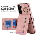 thumbnail image 4 of Nalacover for Samsung S22, Wallet with RFID Credit Card Holder and Zipper Pocket,Drop Protection Flip Cover Ring Holder Kickstand with Double Magnetic Clasp for Samsung Galaxy S22, Pink, 4 of 10