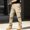 Khaki, variant on Men's Cargo Pants, Wear Resistant Outdoor Work Hiking Trousers, Multi-Pocket Long Bottoms with Zipper Pockets (Belt Not Included) Army Green L