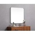 thumbnail image 3 of Soft corner metal square mirror 24x24 inch in Silver, 3 of 7