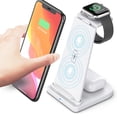thumbnail image 2 of Irfora Reemplazo para iPhone12 11 X XR XS Samsung Galaxy S9 S8 iWatch 5 4 3 2 1 Cargador inalámbrico Airpods Soporte 3 en 1 Estación de carga inalámbrica rápida con certificación Qi Irfora Base de carga, 2 of 7