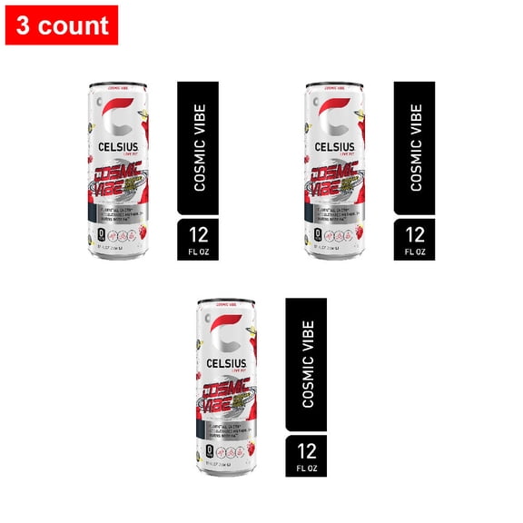 CELSIUS Sparkling Cosmic Vibe Energy Drink Can 12 fl oz - 3 count