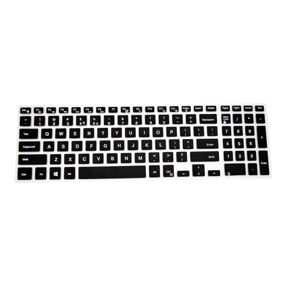 pcprofessional black ultra thin silicone gel keyboard cover for dell inspiron 15 3000 series 15.6" laptop (please compare keyboard layout and model)