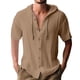 thumbnail image 1 of Camisa Elvqul para Hombre Economicas Manga Corta sin Estampado Marrón Cuello Redondo, 1 of 5