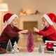 thumbnail image 5 of Mini decoración de mesa con árbol de Navidad | Pino Artificial Nevado 17,7 pulgadas | Plástico Plata Rosa Rojo Verde Blanco | Adorno de escritorio navideño sin mantenimiento | Decoración de regalos, 5 of 6