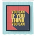 thumbnail image 3 of Motivational Shower Curtain, Grunge Vintage Style Long Shadow Effect Typography Message Possible Success, Fabric Bathroom Set with Hooks, 69W X 75L Inches Long, Multicolor, by Ambesonne, 3 of 3