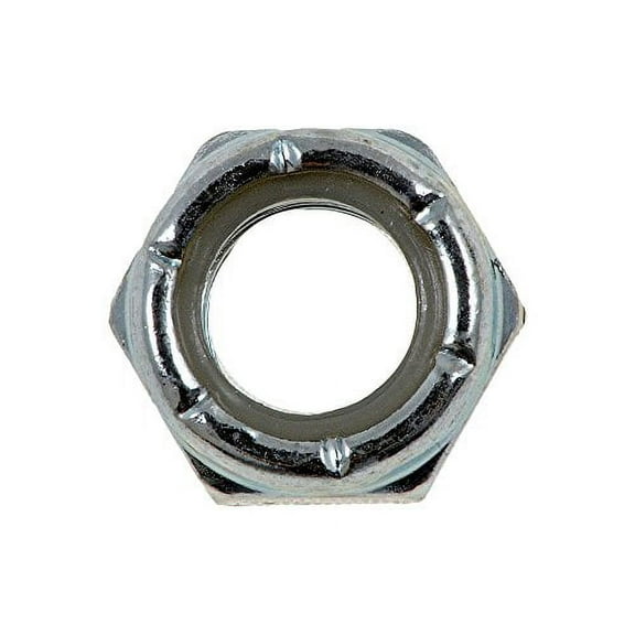 Nut: 7/16-14 thread size 5/8' hex size 29/64 height; Hex Lock Nuts with Nylon Ring Insert; Grade 2