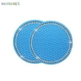 thumbnail image 2 of BadPiggies Pack of 2 Vehicle Bling Cup Holder Insert Coasters Anti Slip Universal 2.75" Silicone Crystal Rhinestone Coasters Car Interior Accessories (Blue), 2 of 10