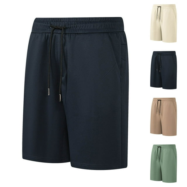 Yuyuzo Mens Sweat Shorts Drawstring High Waisted Athletic Shorts Solid Color Running Gym Shorts