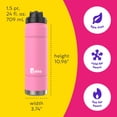 thumbnail image 5 of bubba Trailblazer Stainless Steel Water Bottle, Straw Lid Rubberized Pink, 24 fl oz., 5 of 11