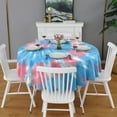 thumbnail image 2 of Colorful Tie Dye Pattern Round Tablecloth 60"x60",Wrinkle Wipeable Table Cloth for Kitchen Dining Room Picnic Patio Party, 2 of 6