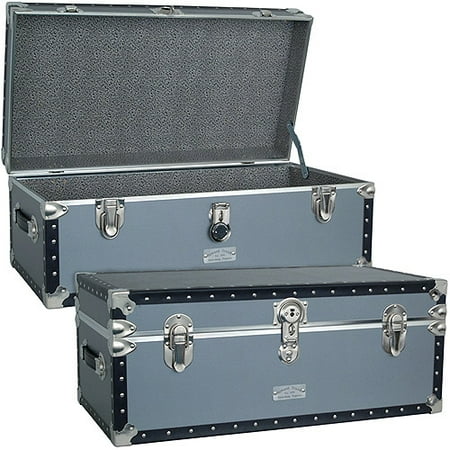 Seward? Classic Collection Oversized Footlocker Trunk, 30.9", Silver