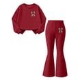 thumbnail image 4 of Cethrio Girls Outfit Sets, Micro‑fleece Lined Long Sleeve Casual Graphic Girls' Clothing Sets Red Size 9-10 T, 4 of 8