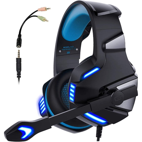 SZROBOY Gaming Headset ,With Noise Mic For Ps4 Computer Headset,Surround Sound Headphone With Led Light For,Or Kids Adults