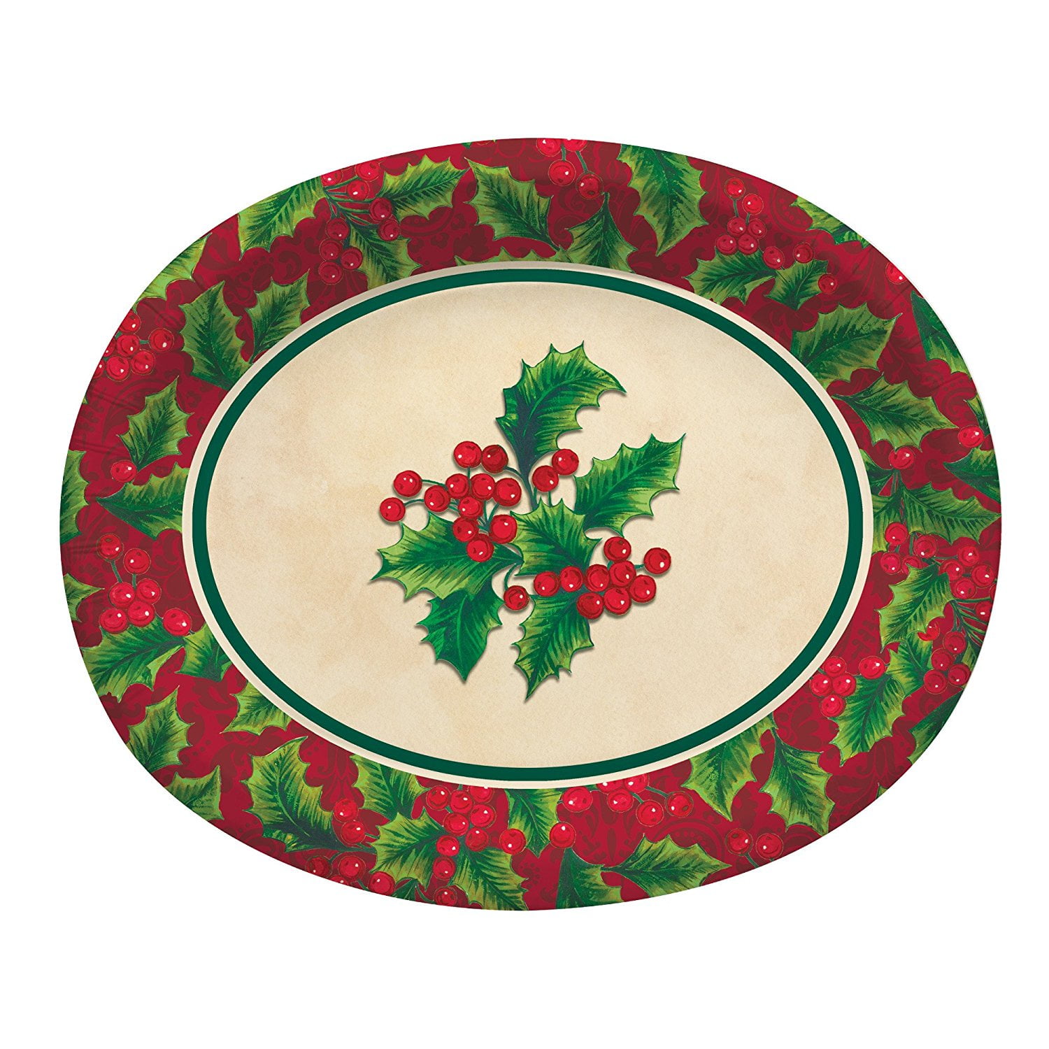 christmas oval paper plates