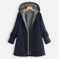 thumbnail image 2 of UJNDER Women's Casual Solid Warm Hoodie Coat Long Sleeve Zipper Jacket with Pocket Tops for Women Winter Outerwear Navy XL, 2 of 5