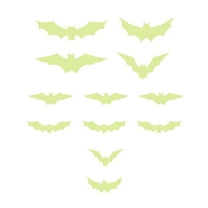 Halloween Glow Bats Decoration, Glow in the Dark 2D Bat Stickers for Neon Party, Fluorescent DIY Wall Decals for Indoor Outdoor Halloween Decor, Spooky Glowing Party Supplies, 12PCS