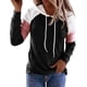 thumbnail image 1 of Sudaderas con capucha de bloque de color para mujer, sudadera de manga larga, jersey, túnica, tops con bolsillo para niñas y adolescentes Adepaton WRMH-135-18, 1 of 8
