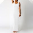 thumbnail image 2 of PuLe Summer Dress Women's Scoop Neck Sleeveless Tank Maxi Dress Form Fitted Pencil Sundress, 2 of 6