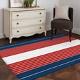 thumbnail image 4 of Rectangle Area Rug 3x5ft,Red Stripes Dark Blue Washable Carpet Non-Slip Runner Accent Rugs Indoor Floor Mat for Bedroom Living Room Decor,Abstract Geometric, 4 of 9