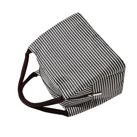 

Portable Insulation Bag Stripe Waterproof Large Capacity Thicken Tote Bento
