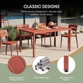 thumbnail image 6 of WestinTrends Playa 59" Iron Metal Outdoor Rectangular Patio Dining Table For 6, Red, 6 of 14