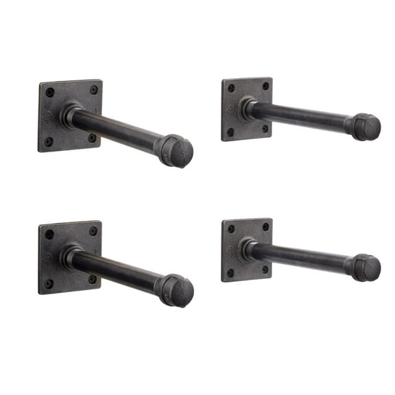 1/2 In X 8 In Square Flange Shelf Bracket Kit, 4 Pack